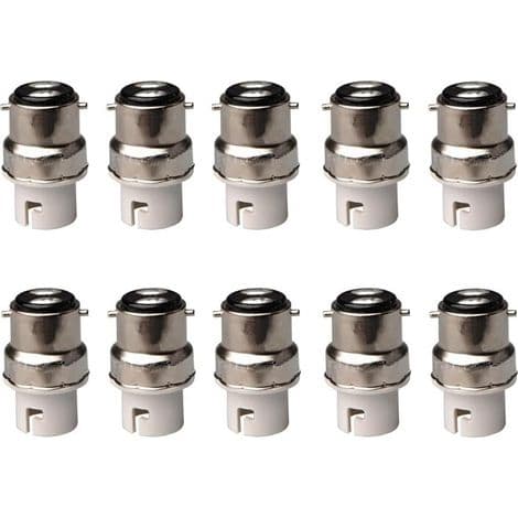 Pakke med 5 B22 til B15 / BA15D / B15D eller LED-pære adaptere