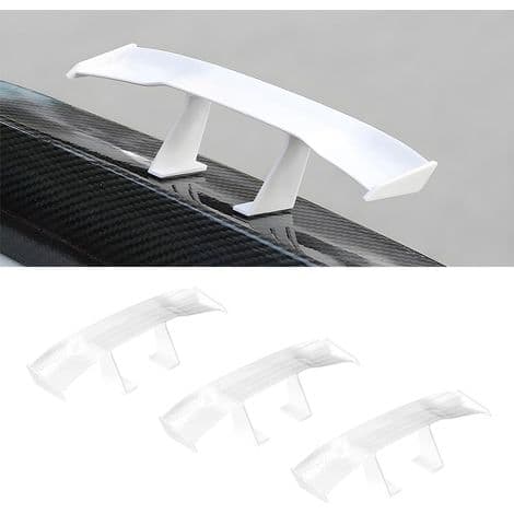 3 STK Mini Bilspoiler, Multifunktionel Bilhalevinge, Universal Mini Spoiler Vinge, Ingen Boring Kulfibertekstur til Dekoration (Hvid)
