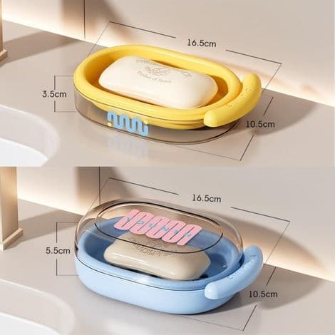 Bärbar resetvålkopp, rektangulär, tillverkad av polypropen (PP) och termoplastisk elastomer (TPE), läckagesäkert lock, 2 delar