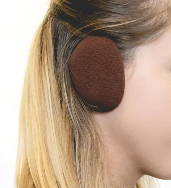 Öronmuffar utan band, fleece-öronmuffar med Thinsulate-isolering - Brun, stor