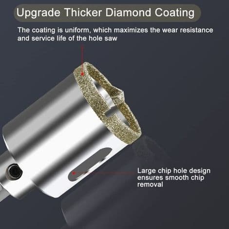68 mm diamant hulsav med centreringsguide borebit, flisehulsav med diamantbelægning, diamantkernebor til glas, fliser, keramik, marmor, gra