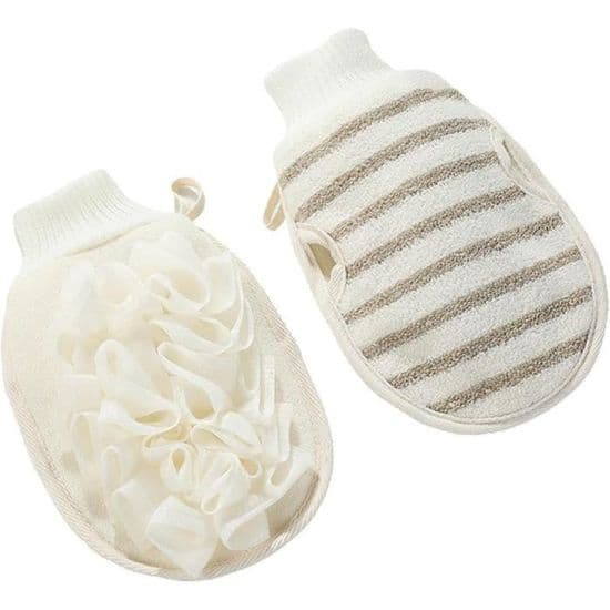 Eksfolierende handsker - Ikke specificeret - 2 stk. - Bambus - Dobbelt tekstur - Unisex
