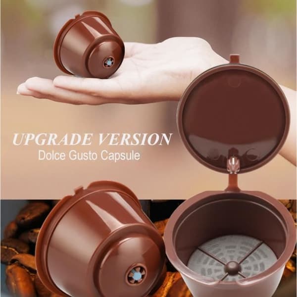 Påfyllbare og gjenbrukbare kaffekapsler for Nescafé Dolce Gusto, forbedret versjon, 6-pakning - Cremamarrón