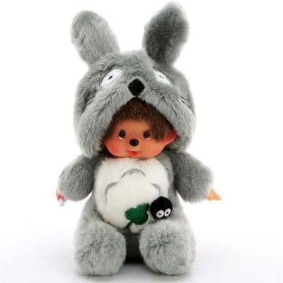 Kiki Totoro Monchichi -nukke, pehmo, 20 cm, harmaa pullon kanssa