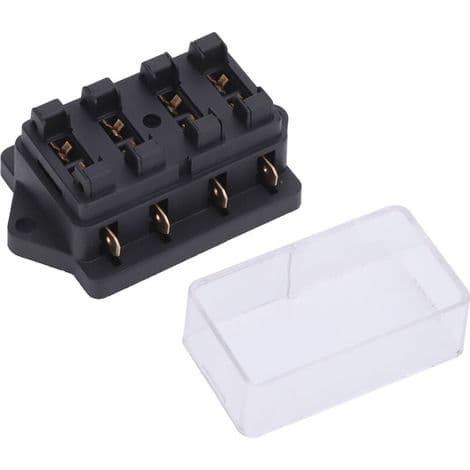 Vattentät 4-vägs säkringsbox för bil, båt, 12V-24V