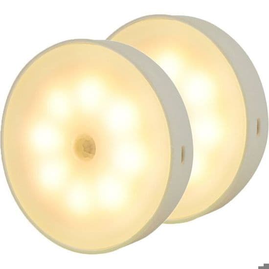 Natlampe, magnetisk indendørs bevægelsessensor med gratis gelpude, klæber overalt, trådløs sensor
