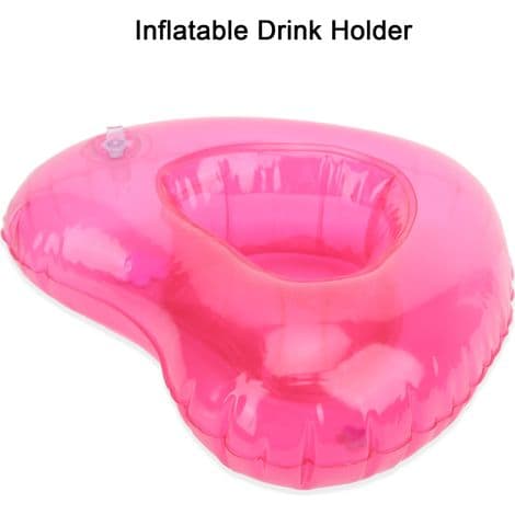 Sæt med 12 genanvendelige oppustelige hjerteformede kopholdere til swimmingpools, perfekt til sommeren.