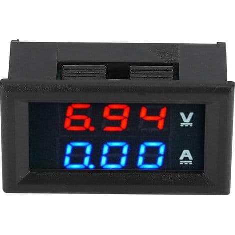 Digital voltmeter amperemeter dubbel LED-display röd blå 0-100V 0-10A 1% noggrannhet kompakt för bil motorcykelbatteri