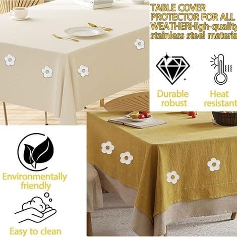 Set med 6 vindtäta dukklämmor - Blommönster - Silver - 5,9 cm