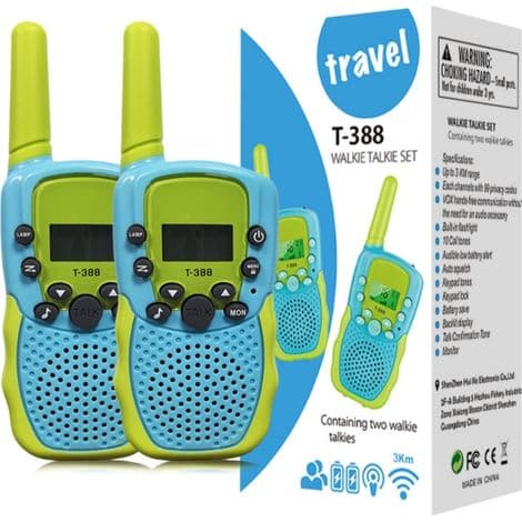 Barnens walkie-talkies, 5 km räckvidd för utomhusaktiviteter, camping och vandring.