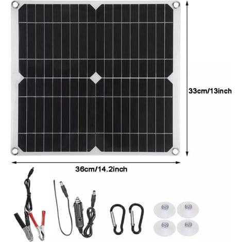 100W 60A 12V Solcellepanelsett Batteriladekontroller