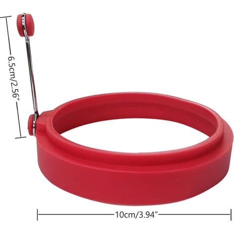 Fødevaregodkendte silikone æggeringe, flerfarvede, bage æggeforme, pakke med 4, 10 cm.