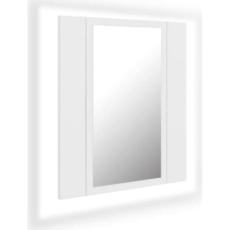 INLIFE LED Speilbaderomsskap, Hvit, 40x12x45 cm
