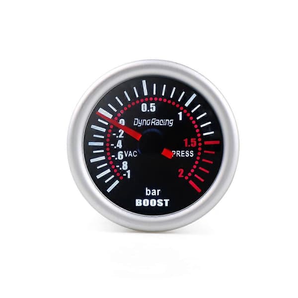 Lodenqc Bilmåler 2'' 52mm Universal 12V Måler Mete Røgfarvet Linse Turbo Boost Måler Bar LED Digital Pointer Boost Måler