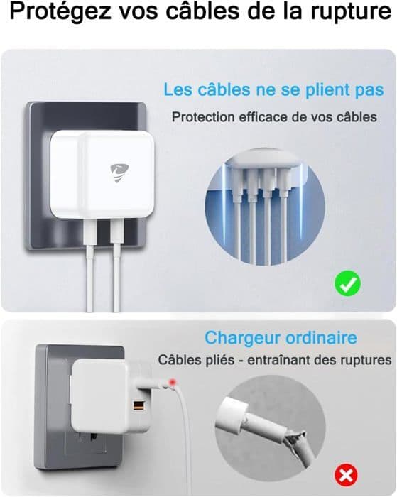 USB-C Oplader - HAUTSTORE - 40W - 4 Porte - Hurtig Opladning - Multi-Sektor