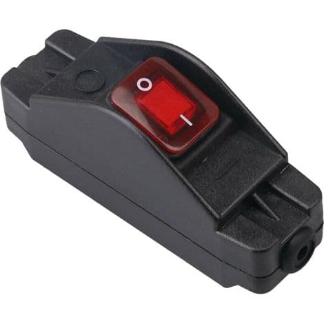 IP65 Knapp Inline Ledningsbryter Vanntett Svart På/Av-bryter 30A 220V