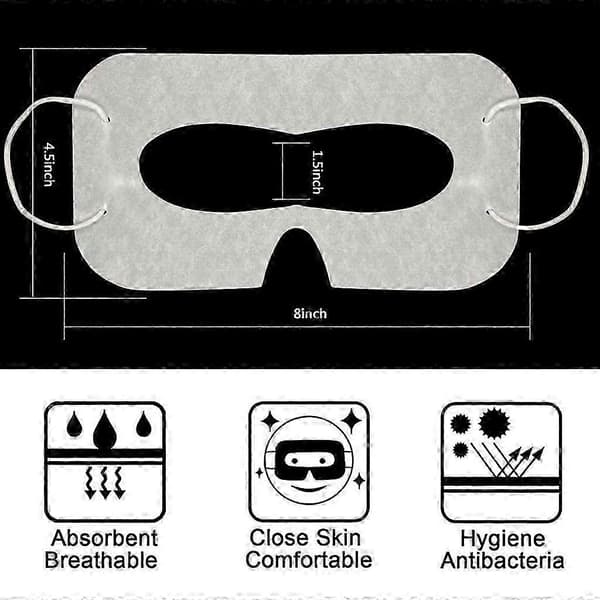 100 stk. hudvennlig øyemaske engangs VR-maske for VR-headset