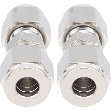 Stykker 316 rustfrit stål kompressionsfitting, dobbeltring lige adapter til rør (8 mm diameter)
