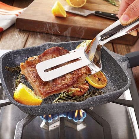 Spatel i rustfrit stål til madlavning, stegetang til grill