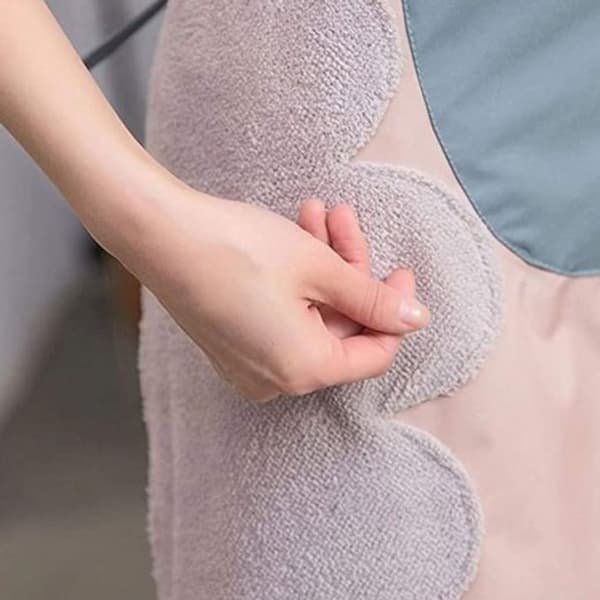 2-pack köksförkläden, vattentätt köksförkläde för kvinnor med fickor, blått och rosa