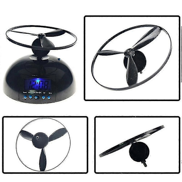 Väckarklocka för sovrum Helikopter Bakgrundsbelysning Abs Lat Gåva Flygande Högljudd Irriterande Digital Skruvpropeller LED-display Snooze