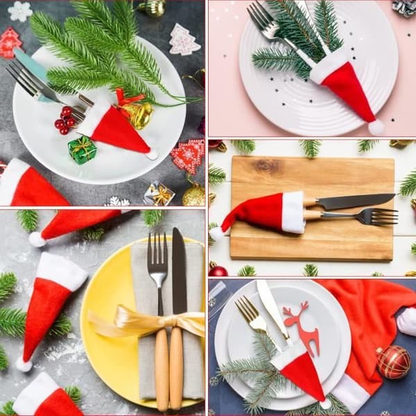 20 st julbestickhållare tomtemössor bestickhållare tomtemössa bestickficka kniv