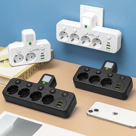Smart USB-C stikdåse, forlængerledning, stikdåse med USB-C port