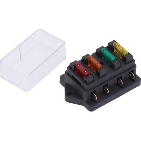 Vattentät 4-vägs säkringsbox för bil, båt, 12V-24V