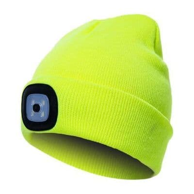 Fluorescerende gul unisex lysende lue for menn og kvinner, hodeplagg for løping, jakt, camping, sykling, etc.