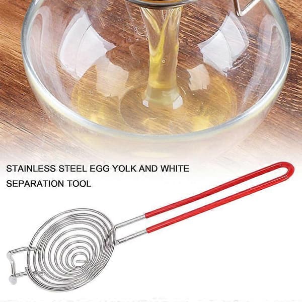 Eggeplomme-separator, eggeskilleverktøy i rustfritt stål, 2 stk