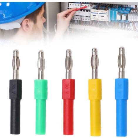 Bananstikforbindelse 5 stk./sæt J.20012, 4 mm han til 2 mm hun adapter til multimeter