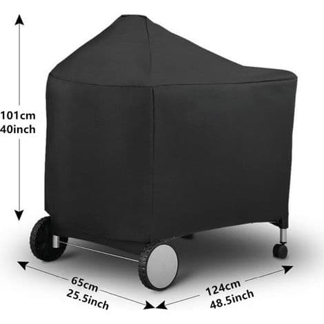 Vandtæt grillovertræk, 124 x 65 x 101 cm, sort