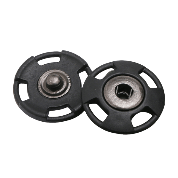 Läpinäkyvät nepparit - 25 mm, 10 kpl musta