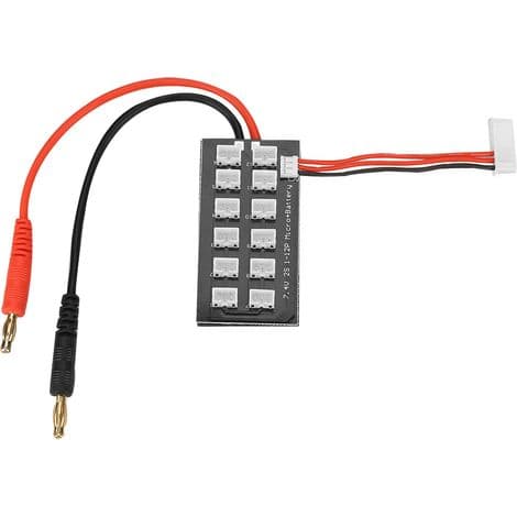 Parallel opladningskort til 2S 7.4V LiPo-batterier med JST-stik, pH og balancering