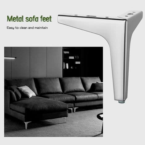 4 st 10 cm triangulära möbelben i metall för soffa, soffbord, TV-bänk och annat
