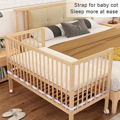 Stropp for babyseng - Feste til ekstraseng - Stropp for sengebunn - 2,5 cm × 6 m - Festestropp for barneseng - Stropp for sengebunn for ekstraseng