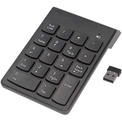 Trådlöst numeriskt minitangentbord med 18 tangenter, USB 2.0 4GHz, för bärbara datorer, kompatibelt med Windows, Mac och Linux.