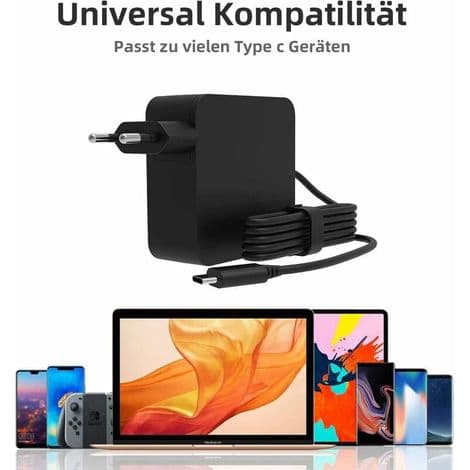 65W USB-C Oplader til Lenovo, ASUS, HP, Huawei, Xiaomi, Dell og Andre Laptops