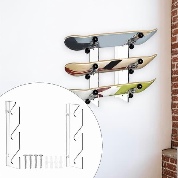 Skateboardställ för väggmontering för garage, snowboard- och skateboardförvaring