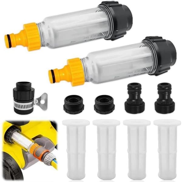 Hageslange vannfilter - PZCC - 3/4 tommer - Forfilter - Patroner inkludert - Hurtigkoblinger