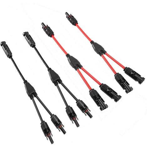 Y-stik til solpaneler – 30A 1000V DC solcellekabel – UV- og vandafvisende – Hurtig og nem installation