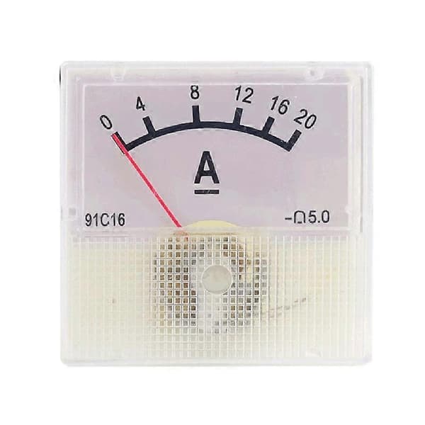 Spenning strømmåler Firkantet Form Test Mekanisk Pointer Type DC Ampere Panel 0-20A 91C16 Amperemeter Voltmeter Volt-Amperemeter