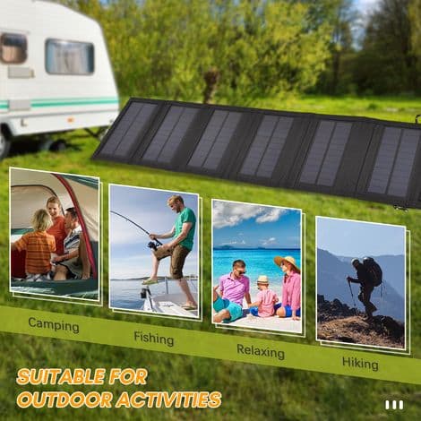 10,5W Bærbart Oppladbart Sammenleggbart Solcellepanel - Solcellelader for Camping, Fotturer, Reise - ANNET
