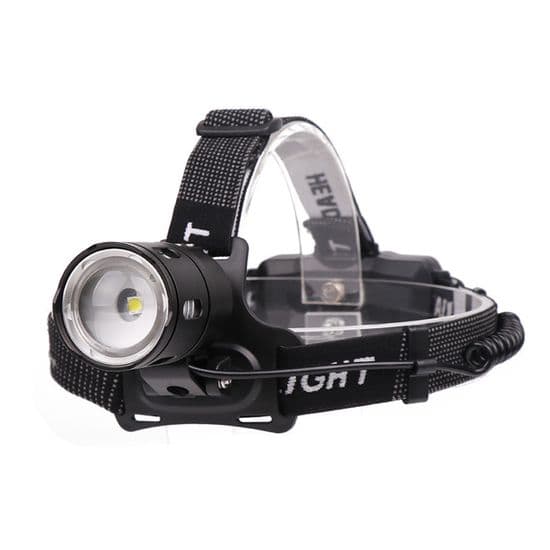 Oppladbar LED-hodelykt - Vanntett, zoombar, 3 moduser (løping, camping, fiske)