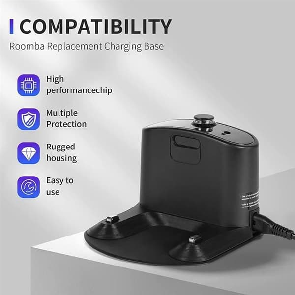 Dokkingstasjon - SODIAL - Roomba - Kompatibel E5 E6 I1 I3 I4 I6 I7 I8 - EU Ladebase - Ledning Inkludert