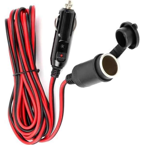 Cigarettändarförlängningskabel - 5M - 12V/24V - 15A säkring - 16 AWG