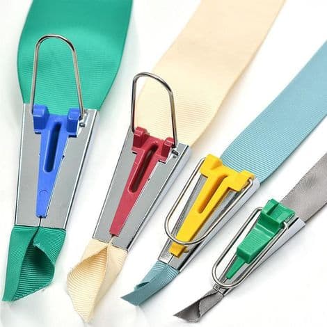 4 stk. skråbåndsapparat sæt, holdbart hårdt plastik og rustfrit stål, syning, binding, quiltningsværktøj, perfekt til gør-det-selv patchwork kunst og håndværk