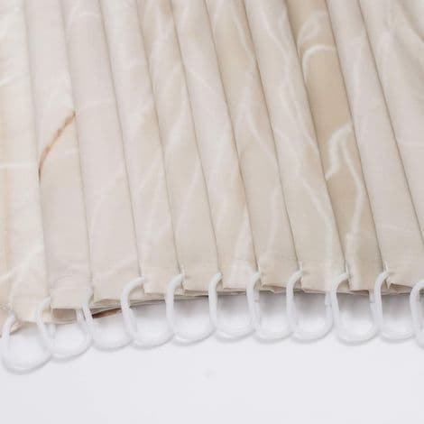 Stoff dusjforheng med ringer - 200 x 200 cm - Skjellmønster - Digitaltrykk - Polyester - Muggresistent - Beige