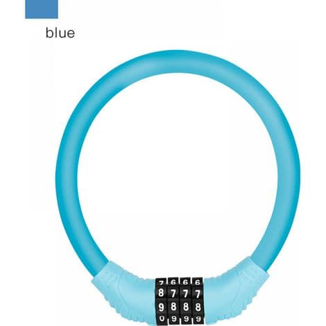 Blått cykellåskabel med kombination, mini bärbar ring, cykelutrustning