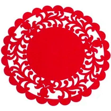 Röda julunderlägg i filt - set om 2